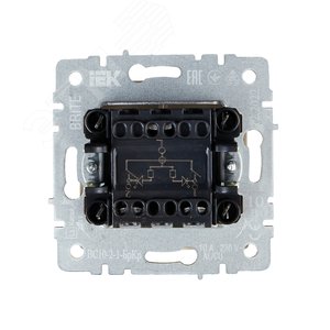 BRITE Выключатель двухклавишный с индикацией 10А ВС10-2-1-БрКр бежевый - фото 5