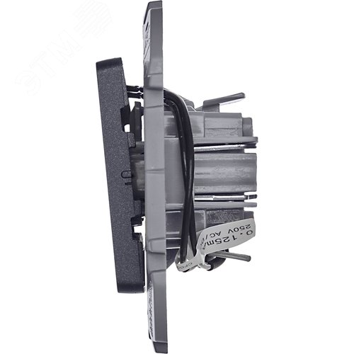 Выключатель 1-клавишный с подсветкой/индикацией 10АХ безвинтовое крепление антрацит INSPIRIA - фото 6