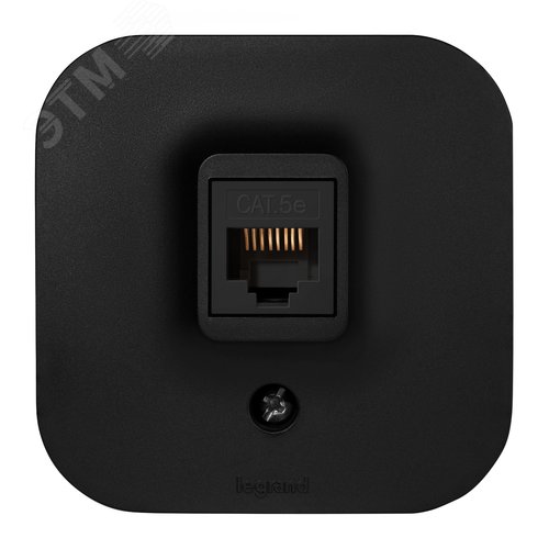 Розетка для открытой установки компьютерная RJ45 кат.5E UTP черный матовый QUTEO - фото 2