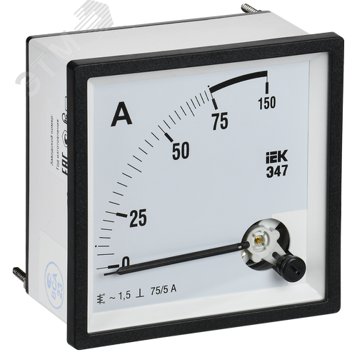 Амперметр Э47 75/5А класс точности 1,5 96х96 мм - фото 1