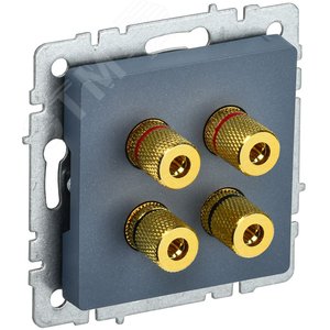 BRITE Аудиорозетка 4 поста РА10-БрМ маренго - фото 1