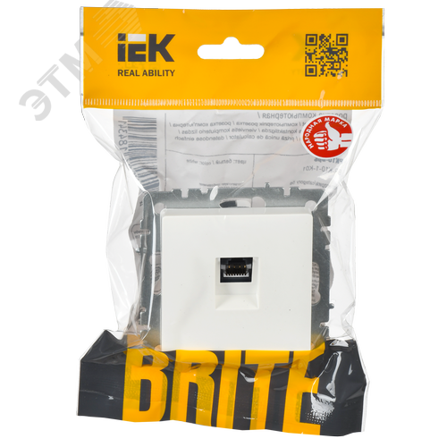 BRITE Розетка компьютерная RJ45 кат.5E РК10-БрБ белый - фото 2