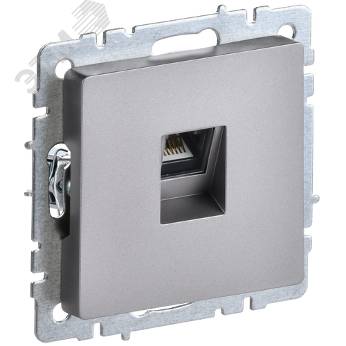 BRITE Розетка компьютерная RJ45 кат.5E РК10-БрС сталь - фото 1