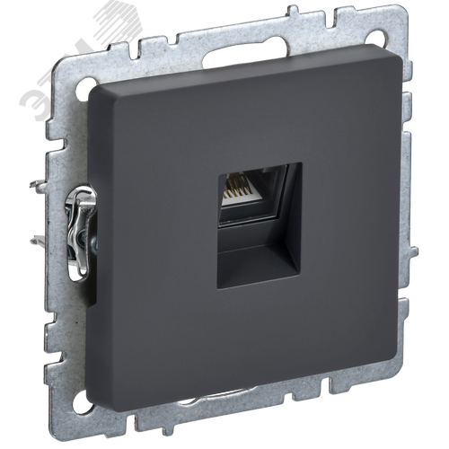 BRITE Розетка компьютерная RJ45 кат.5E РК10-БрГ графит - фото 1