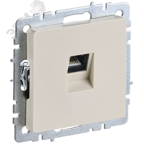 BRITE Розетка компьютерная RJ45 кат.6 РК11-БрКр бежевый IEK - фото 1