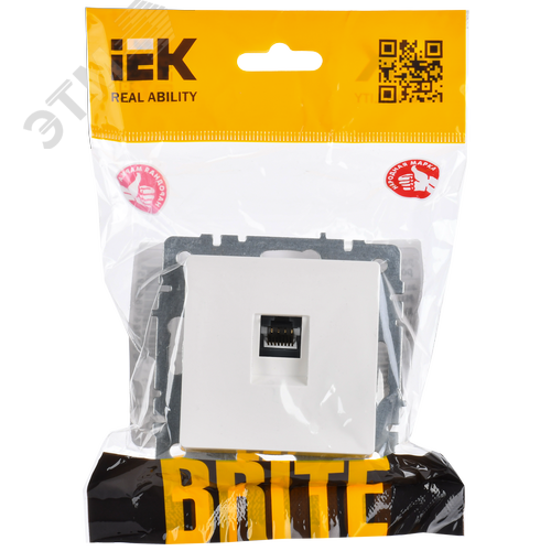 BRITE Розетка компьютерная RJ45 кат.6 РК11-БрЖ жемчуг IEK - фото 2