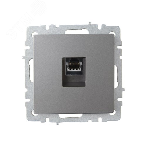 BRITE Розетка компьютерная RJ45 кат.6 РК11-БрС сталь IEK - фото 2