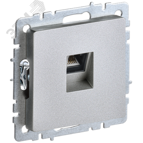BRITE Розетка компьютерная RJ45 кат.6 РК11-БрА алюминий IEK - фото 1