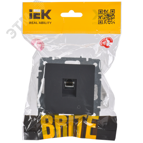 BRITE Розетка компьютерная RJ45 кат.6 РК11-БрГ графит IEK - фото 2