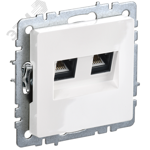 BRITE Розетка компьютерная двойная кат.5E RJ45 РК10-2-БрБ белый - фото 1
