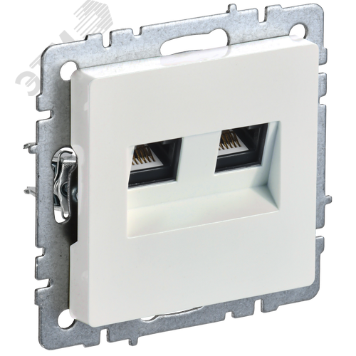 BRITE Розетка компьютерная двойная кат.5E RJ45 РК10-2-БрЖ жемчуг - фото 1