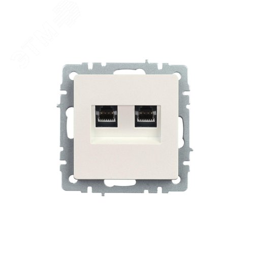BRITE Розетка компьютерная двойная кат.5E RJ45 РК10-2-БрЖ жемчуг - фото 2