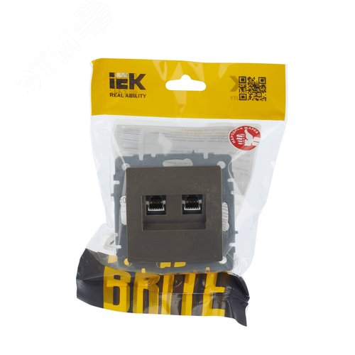 BRITE Розетка компьютерная двойная RJ45 кат.5E РК10-2-БрШ шампань - фото 2