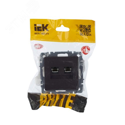 BRITE Розетка компьютерная двойная RJ45 кат.5E РК10-2-БрТБ темная бронза - фото 2