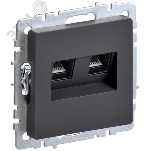 Изображение товара BRITE Розетка компьютерная двойная RJ45 кат.5E РК10-2-БрГ графит (шт)