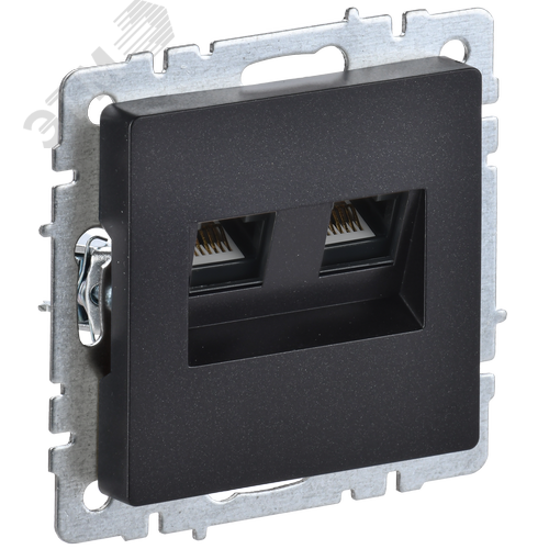 Изображение товара BRITE Розетка компьютерная двойная RJ45 кат.6 РК11-2-БрЧ черный IEK (шт)