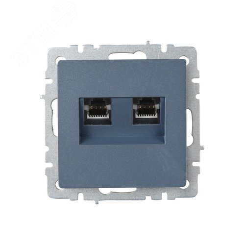 BRITE Розетка компьютерная двойная RJ45 кат.6 РК11-2-БрМ маренго IEK - фото 2