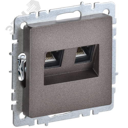 BRITE Розетка компьютерная двойная RJ45 кат.6 РК11-2-БрТБ темная бронза IEK - фото 1
