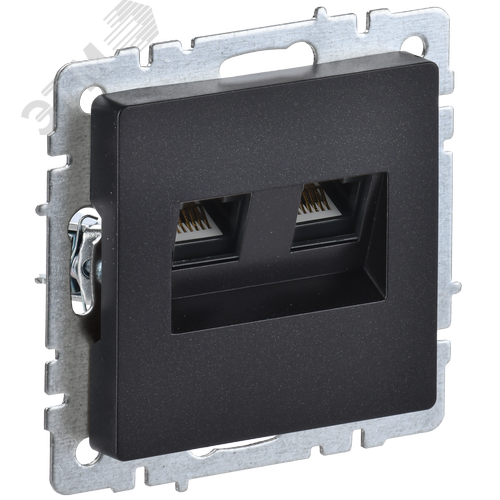BRITE Розетка двойная RJ11+RJ45 кат.5E РК/Т12-БрЧ черный - фото 1