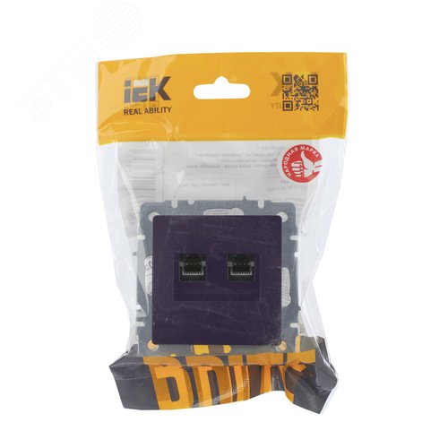 BRITE Розетка двойная RJ11+RJ45 кат.5E РК/Т12-БрЧ черный - фото 2