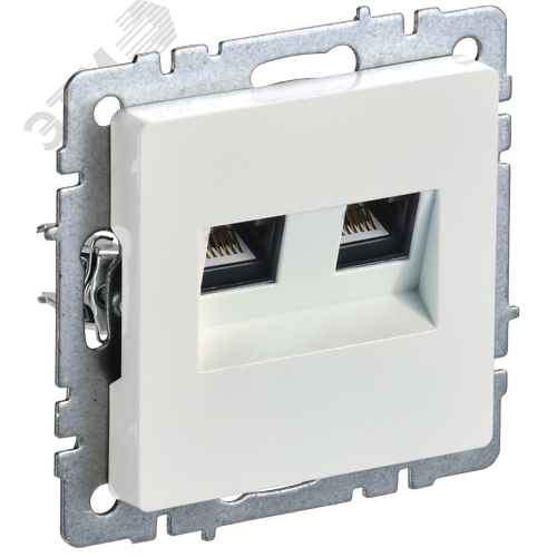 BRITE Розетка двойная RJ11+RJ45 кат.5E РК/Т12-БрЖ жемчуг - фото 1