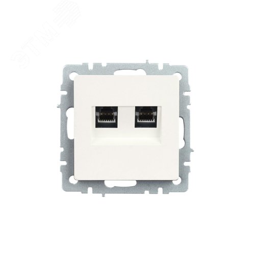 BRITE Розетка двойная RJ11+RJ45 кат.5E РК/Т12-БрЖ жемчуг - фото 2