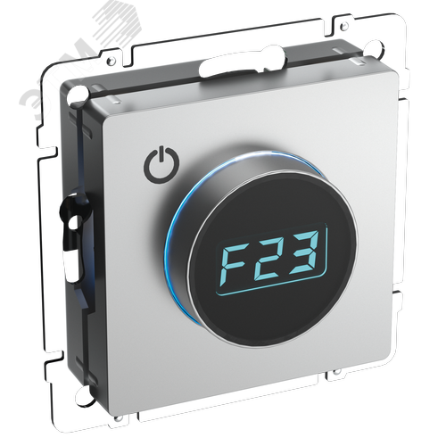 BRITE Термостат электронный с индикацией ТС10-1-БрА алюминий IEK - фото 1