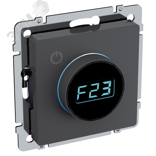 BRITE Термостат электронный с индикацией ТС10-1-БрГ графит IEK - фото 1