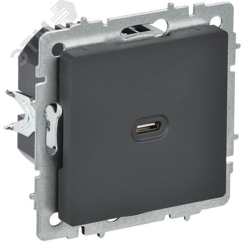 Изображение товара BRITE Розетка USB C 65Вт высокоскоростная зарядка РЮ12-1-БрГ графит IEK (шт)