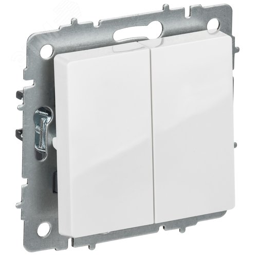 BRITE Выключатель 2-клавишный перекрестный 10А ВС10-2-3-БрБ белый IEK - фото 1