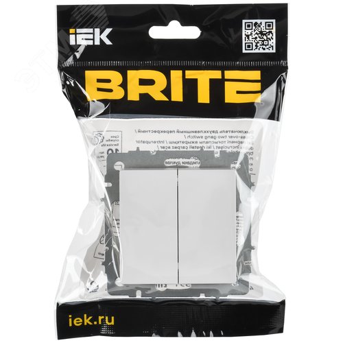 BRITE Выключатель 2-клавишный перекрестный 10А ВС10-2-3-БрБ белый IEK - фото 6