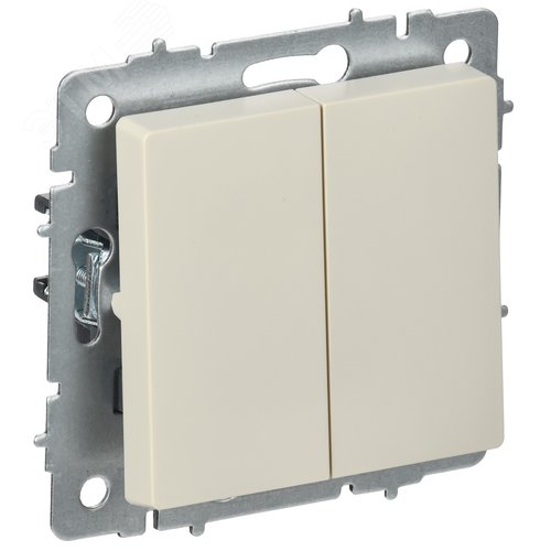 Изображение товара BRITE Выключатель 2-клавишный перекрестный 10А ВС10-2-3-БрКр бежевый IEK (шт)