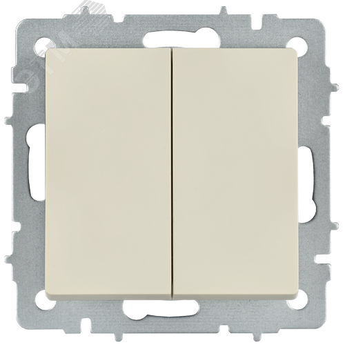 BRITE Выключатель 2-клавишный перекрестный 10А ВС10-2-3-БрКр бежевый IEK - фото 2