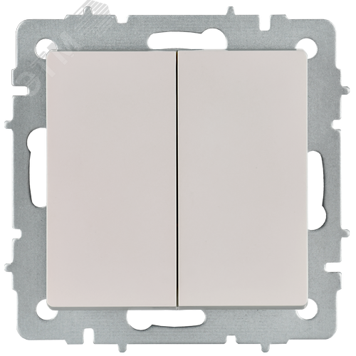 BRITE Выключатель 2-клавишный перекрестный 10А ВС10-2-3-БрЖ жемчуг IEK - фото 2