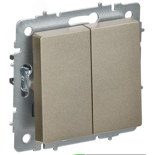 Изображение товара BRITE Выключатель 2-клавишный перекрестный 10А ВС10-2-3-БрШ шампань IEK (шт)