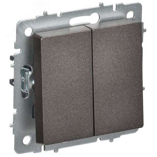Изображение товара BRITE Выключатель 2-клавишный перекрестный 10А ВС10-2-3-БрТБ темная бронза IEK (шт)