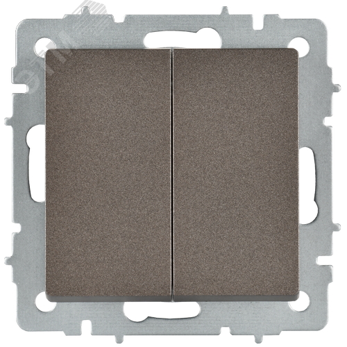 BRITE Выключатель 2-клавишный перекрестный 10А ВС10-2-3-БрТБ темная бронза IEK - фото 2