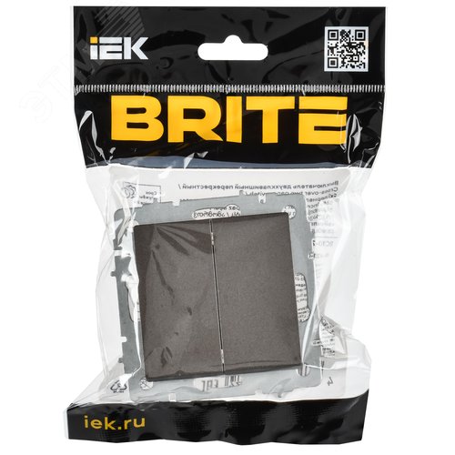 BRITE Выключатель 2-клавишный перекрестный 10А ВС10-2-3-БрТБ темная бронза IEK - фото 6
