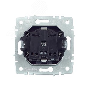 BRITE Розетка с заземлением с защитными шторками 16А РС14-1-0-БрС сталь - фото 4