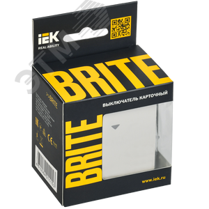BRITE Выключатель карточный 30А ВС10-1-8-БрЖ жемчуг IEK - фото 2