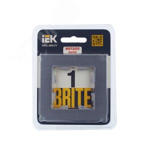 BRITE Рамка 1 пост РУ-1-1-БрА металл алюминий - фото 5