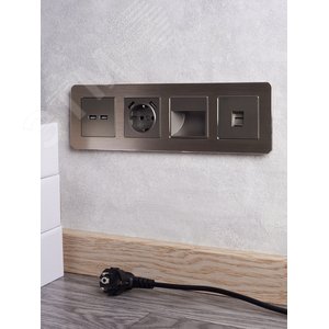 BRITE Розетка USB A+A 5В 3,1А РЮ10-1-БрШ шампань - фото 8