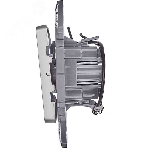 Выключатель 1-клавишный проходной с подсветкой/индикацией 10АХ безвинтовое крепление алюминий INSPIRIA - фото 5