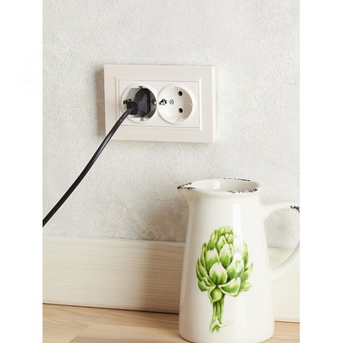 BRITE Розетка двойная с заземлением без защитных шторок 16А в сборе РС12-3-БрЖ жемчуг - фото 5