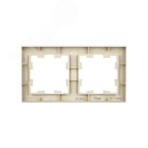 BRITE Рамка 2 поста РУ-2-БрКр бежевый - фото 4