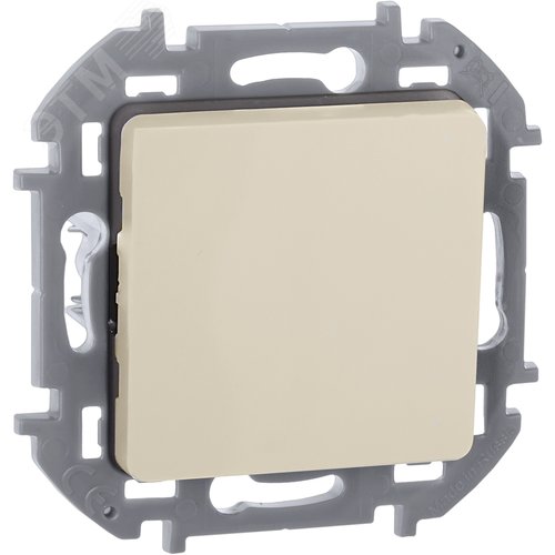 Изображение товара Выключатель 1-клавишный самовозвартный с нормально-открытым контактом 6А безвинтовое крепление слоновая кость INSPIRIA (шт)