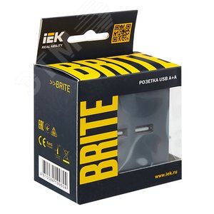BRITE Розетка USB A+A 3.1А РЮ10-1-БрМ маренго - фото 7