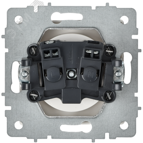 BRITE Розетка 1-местная без заземления с защитными шторками 10А РСш10-2-БрАБ арктический белый IEK - фото 4