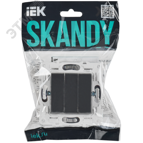 SKANDY Выключатель 3-клавишный 10А SK-V11T титан IEK - фото 2