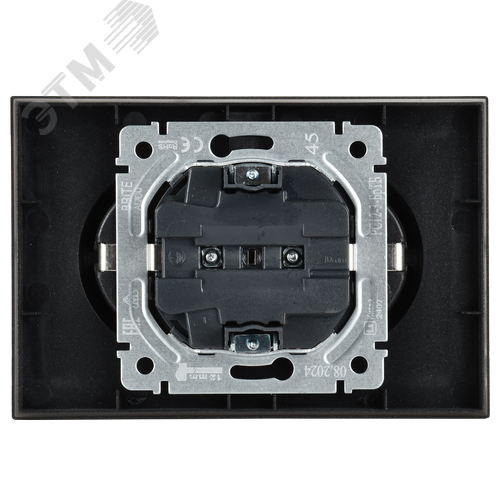 BRITE Розетка двойная с заземлением без защитных шторок 16А в сборе РС12-3-БрТБ темная бронза - фото 6